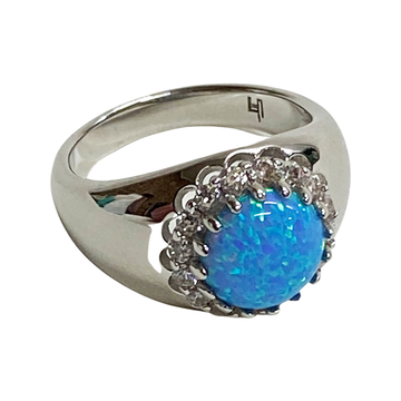 Zora Opal Silver Ring